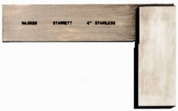 3020-4 Starrett Toolmakers Grade Stainless Steel Square 3-31/32* (100mm) Blade 2-31/32* (75mm) Beam