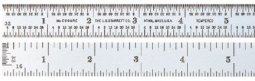 C604RE-12 Starrett Steel Rule (1* width x 3/64* thick) 12* long, 4R grad, with End Grad.
