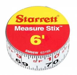 SM46WRL  Measure stix- steel measure tape with adhesive backing 1/2"x6', reading right to left