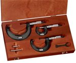 ST436.1AXFLZ Starrett Outside Micrometer Set  0-3", .0001" Graduation , FT, LN, Carbide Face