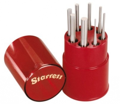 さつきオーダー S565WB Starrett Set of 8 drive pin punch set in red round plastic