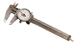 1202-8 Starrett Dial Caliper 8" with White Dial Fitted Plastic Case