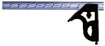 C11H-4-4R Starrett 4* Combination Square, Cast Head, 4R graduation, Satin Chrome Blade
