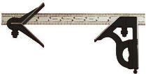 11HC-18-4R Starrett 18* Combination Square, Square & Center Heads, 4R Graduation