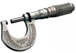T221XL Starrett Hi-Precision Outside Micrometer, 0-1* / .0001* grad, Carbide Faces, Lock Nut