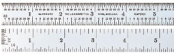 C604RE-6 Starrett Steel Rule (3/4* width x 3/64* thick x 6* long), 4R graduation with end graduation