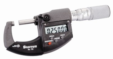 795XFL-4 Electronic Outside Micrometer, 3-4* Range, Carbide Faces, Friction Thimble, IP67 output