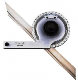 C359BZ Starrett Precision Universal Bevel Vernier Protractor with Fine Adj. 7* Blade  in Case