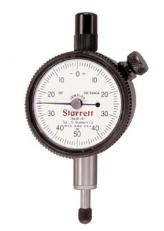 81-131J Starrett Dial Indicator, 0-25-0 dial reading,  .0005* grad , .125* range, 1 11/16 dia dial